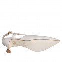 Chaussure ouverte au talon à bout pointu pour femmes en cuir verni rose talon 5 - Pointures disponibles:  32, 33, 34, 35, 42