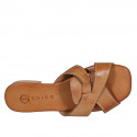 Mule para mujer en piel cognac tacon 2 - Tallas disponibles:  32, 33, 34, 35, 42, 43, 45