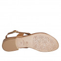 Sandale entredoigt pour femmes en cuir cognac avec accessoire talon 2 - Pointures disponibles:  32, 35, 42, 43, 44, 45