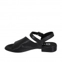 Sandale pour femmes avec courroie en cuir noir avec talon 2 - Pointures disponibles:  32, 34, 35, 42, 43, 44