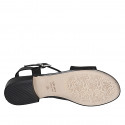Sandale pour femmes avec courroie en cuir noir avec talon 2 - Pointures disponibles:  32, 34, 35, 42, 43, 44