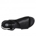 Sandale pour femmes avec courroie en cuir noir avec talon 2 - Pointures disponibles:  32, 34, 35, 42, 43, 44