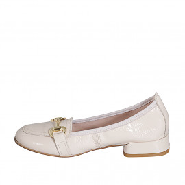 Mocasín para mujer con accesorio en charol nude tacon 2 - Tallas disponibles:  43 2