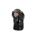 Mocassin pour femmes avec accessoire en cuir verni noir talon 2 - Pointures disponibles:  32, 33, 34, 35, 45