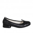 Bailarina para mujer en piel negra con moño y puntera tacon 2 - Tallas disponibles:  35, 44