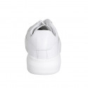 Woman's laced shoe with removable insole in white leather and braided fabric wedge heel 4 - Available sizes:  33, 35, 42, 43, 44
