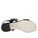 Sandale pour femmes avec boucle en daim noir talon 3 - Pointures disponibles:  32, 33, 35, 42, 44