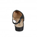 Slingback à bout pointu pour femmes en cuir noir avec talon 2 - Pointures disponibles:  34, 35, 43, 44, 45