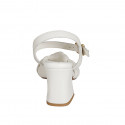 Sandale pour femmes avec courroie et nœud en cuir crème talon 7 - Pointures disponibles:  32, 33, 42, 43, 44, 45