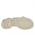 Sandale deportif pour femmes en cuir laminé platine talon 4 - Pointures disponibles:  32, 34, 35, 44