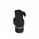 Chaussure ouverte pour femmes en cuir noir avec fermeture éclair et boucles talon 4 - Pointures disponibles:  32, 35