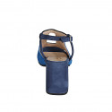 Sandale haute pour femmes en daim bleu, bleuet et turquoise talon 7 - Pointures disponibles:  32, 34, 45, 46