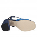 Sandale haute pour femmes en daim bleu, bleuet et turquoise talon 7 - Pointures disponibles:  32, 34, 45, 46