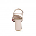 Woman's sandal in light rose and multicolored leather with strap heel 7 - Available sizes:  32, 33, 34, 35, 42, 44, 45, 46