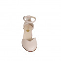 Zapato abierto con punta redonda con cinturon en piel rosado claro tacon 5 - Tallas disponibles:  32, 35, 43, 44, 45, 46