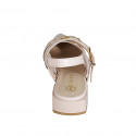 Decolté aperta sul tallone a punta da donna con elastico e fibbie in pelle rosa tacco 3 - Misure disponibili: 35, 43, 44, 45