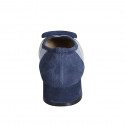 Zapato de salon con accessorio en gamuza azul, azul claro y gris tacon 3 - Tallas disponibles:  32, 43, 45