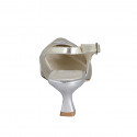 Slingback à bout pointu pour femmes en cuir lamé platine et argent talon 5 - Pointures disponibles:  34, 35, 42, 43, 45, 46