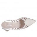 Slingback à bout pointu pour femmes en cuir verni et daim rose clair talon 5 - Pointures disponibles:  33, 34, 35, 42, 43, 44, 46