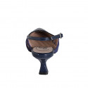 Slingback à bout pointu pour femmes en cuir verni et daim bleu talon 5 - Pointures disponibles:  32, 33, 34, 35, 42, 43, 44, 45, 46
