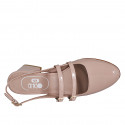 Mary Jane slingback pour femmes avec deux courroies en cuir verni rose clair talon 5 - Pointures disponibles:  35, 45