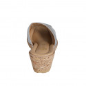 Sabot da donna in camoscio e pelle laminata argento zeppa 5 - Misure disponibili: 33, 35