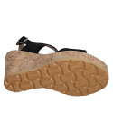 Sandale pour femmes en daim noir avec strass, plateforme et talon compensé 9 - Pointures disponibles:  31, 32, 34, 35
