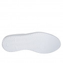 Woman's laced shoe with removable insole in white and black glittered leather wedge heel 4 - Available sizes:  42, 44, 46