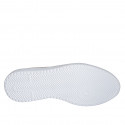 Scarpa stringata da donna con plantare estraibile e paillettes in pelle rosa e laminata rame zeppa 4 - Misure disponibili: 43, 44, 46