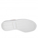 Scarpa stringata da donna con plantare estraibile e paillettes in pelle rosa e laminata rame zeppa 3 - Misure disponibili: 32, 33, 35