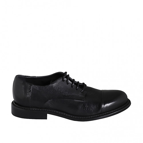 Chaussure derby de haute qualité avec lacets et bout droit pour hommes en cuir noir - Pointures disponibles:  36, 38, 46, 47, 48, 49, 50, 51, 53, 54