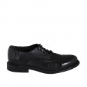 Chaussure derby de haute qualité avec lacets et bout droit pour hommes en cuir noir - Pointures disponibles:  36, 38, 46, 47, 48, 49, 50, 51, 53, 54