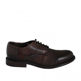 Scarpa da uomo stringata derby di alta qualità con puntale in pelle marrone - Misure disponibili: 36, 37, 38, 46, 48, 50, 51, 52, 53, 54