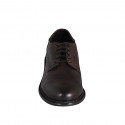 Zapato derby de alta calidad con cordones y puntera para hombres en piel marron - Tallas disponibles:  36, 37, 38, 47, 48, 49, 50, 51, 52, 53, 54