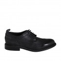 Chaussure derby de haute qualité avec lacets et bout golf pour hommes en cuir noir - Pointures disponibles:  36, 37, 38, 46, 47, 48, 49, 50, 51, 52, 53, 54