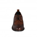 Chaussure derby de haute qualité avec lacets et bout golf pour hommes en cuir cognac - Pointures disponibles:  36, 37, 38, 46, 47, 48, 49, 50, 51, 52, 53, 54