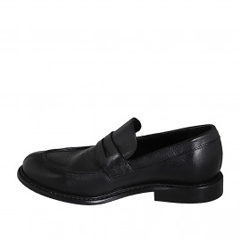 Mocassin de haute qualité pour hommes en cuir noir - Pointures disponibles:  36, 37, 38, 46, 48, 49, 50, 51, 52, 53, 54 2