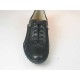 Men's sports shoe with laces in black leather and fabric - Available sizes:  36, 46