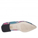 Woman's pointy ballerina shoe in multicolored fabric with rhinestones heel 2 - Available sizes:  32, 33, 34, 35, 42, 43, 45