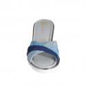 Mule pour femmes en daim bleu clair, bleu gris et bleu talon compensé 4 - Pointures disponibles:  33, 34, 35