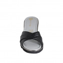 Mule pour femmes en cuir noir talon compensé 4 - Pointures disponibles:  33, 34, 35, 43
