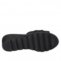 Mule pour femmes en cuir noir talon compensé 4 - Pointures disponibles:  33, 34, 35, 43