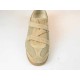 Men's casual shoe with velcro in beige suede and fabric - Available sizes:  36, 37