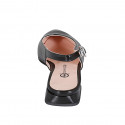 Chaussure ouverte au talon à bout pointu pour femmes en cuir verni noir avec talon 2 - Pointures disponibles:  35, 42, 43, 44