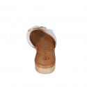 Woman's mules with buckle in white leather heel 2 - Available sizes:  33, 34, 42, 43, 44, 45