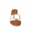 Mule pour femmes avec boucle en cuir blanc talon 2 - Pointures disponibles:  33, 34, 42, 43, 44, 45