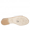 Mule pour femmes avec boucle en cuir blanc talon 2 - Pointures disponibles:  33, 34, 42, 43, 44, 45