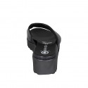 Woman's mule with elastic band in black leather wedge heel 4 - Available sizes:  32, 34, 35