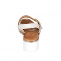 Sandale pour femmes en cuir verni nue avec courroie talon compensé 4 - Pointures disponibles:  33, 35, 43, 44, 45