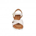 Sandale pour femmes en cuir verni nue avec courroie talon compensé 4 - Pointures disponibles:  33, 35, 43, 44, 45